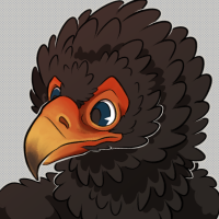 A simple shaded icon of an anthropomorphic bateleur eagle