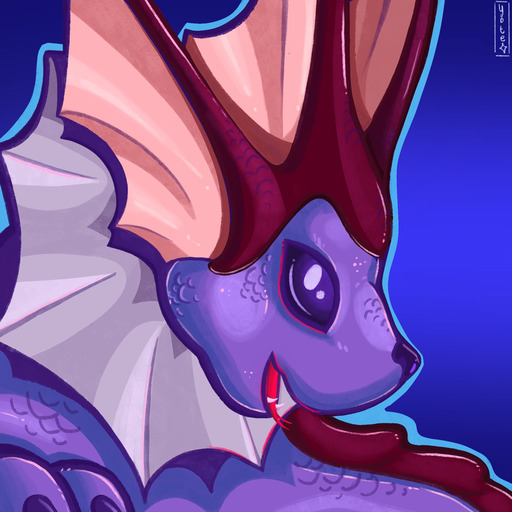 An icon of a purple and red Vaporeon